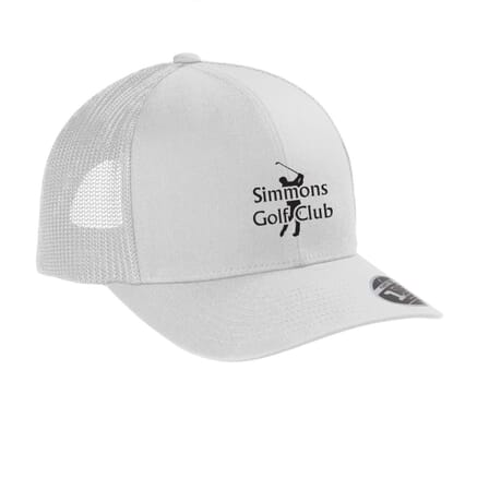 white mesh back travismathew cap with embroidered logo