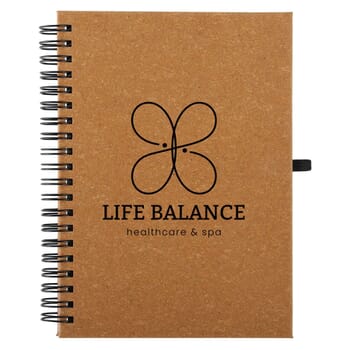5&quot; x 7&quot; Bonded Leather Spiral Notebook with FSC Recycled Paper