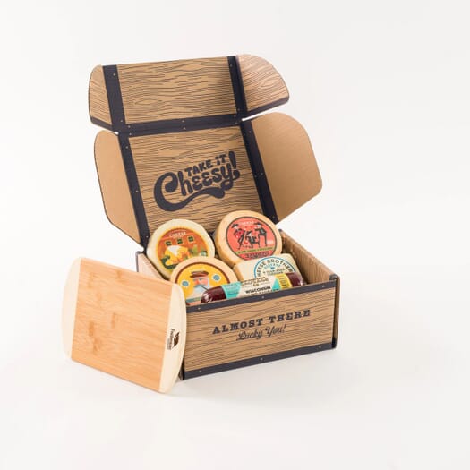 Cheese Bros. Classic Favorites Food Gift Box with Customized Cutting Board