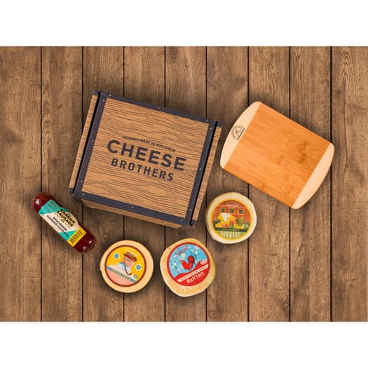 Cheese Bros. Barron County Meat and Cheese Sampler Food Gift Box (4-Pack)