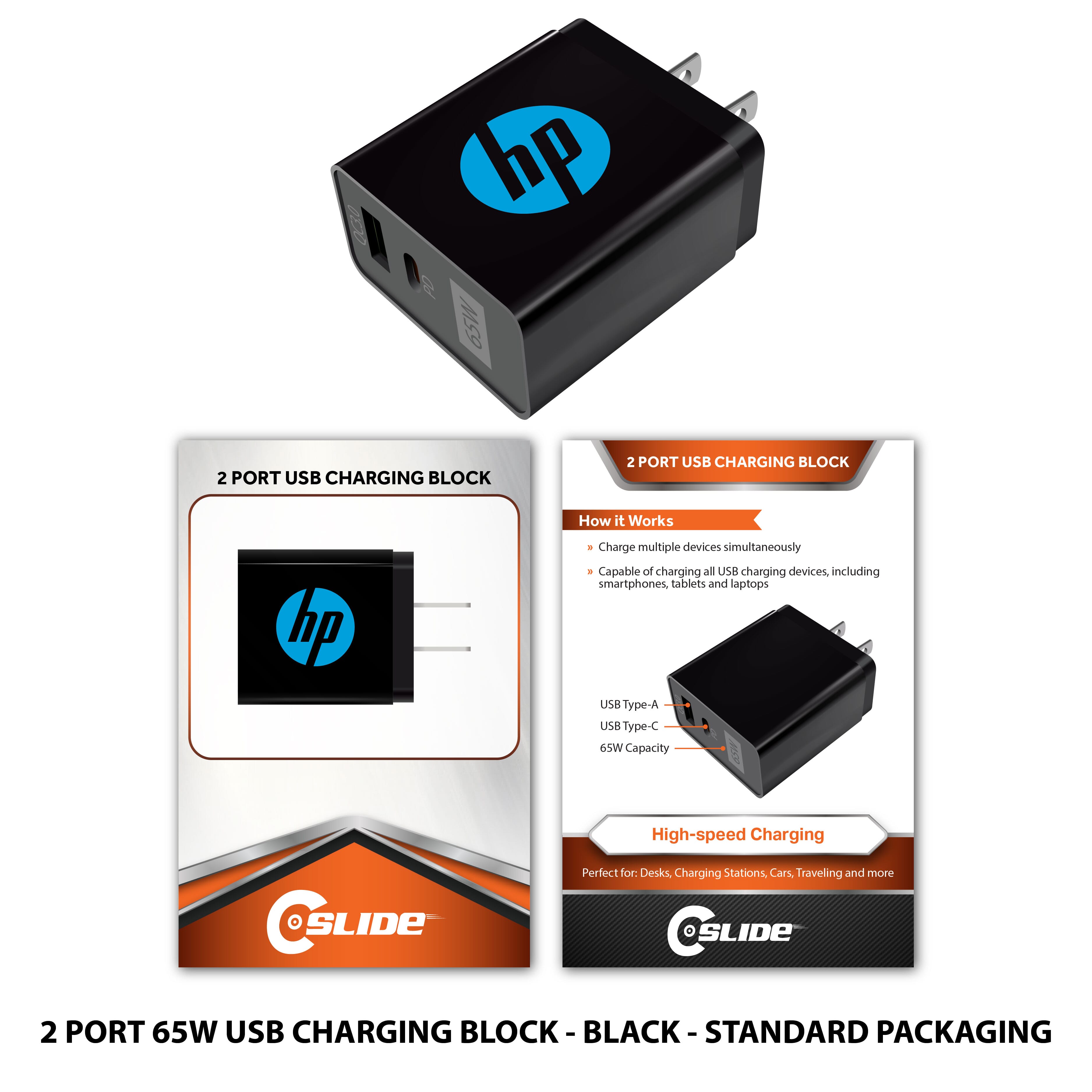 2 Port 65W USB Charging Block