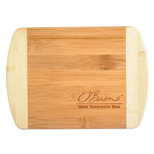 Two-Tone Bar 8" x 5 3/4" Bamboo Cutting Board