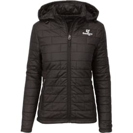 Ladies Microburst Puffer Hooded Jacket