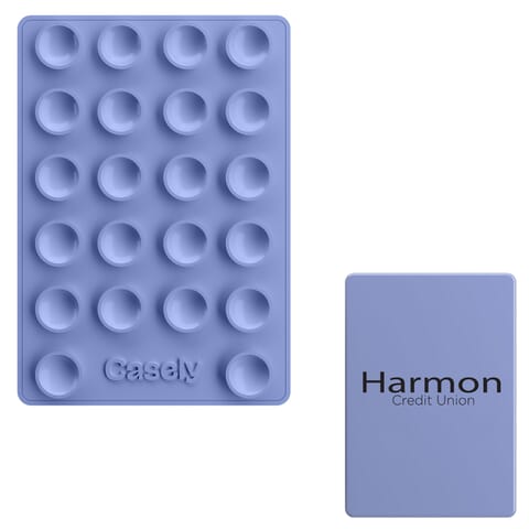 periwinkle blue casely suction cup phone grip with logo and magsafe capabilities