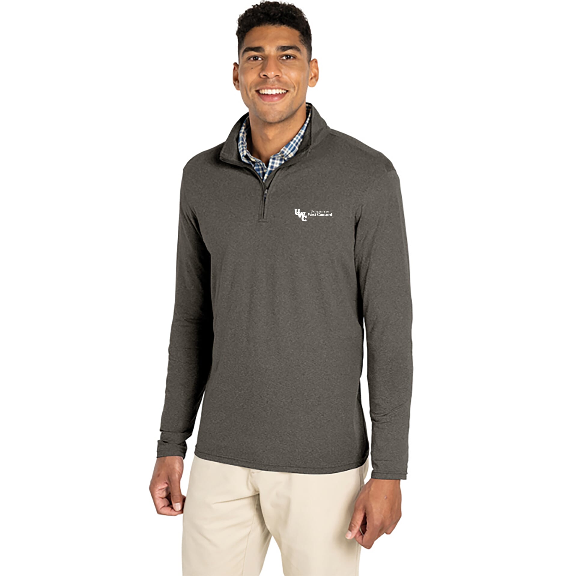 Men's Heathered Eco-Logic Stretch Quarter Zip