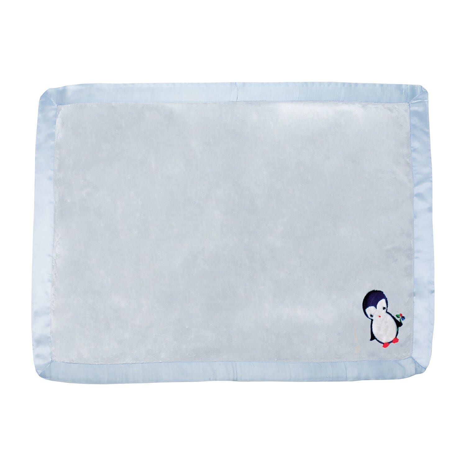 Satin Trim Tahoe Microfleece Baby Blanket