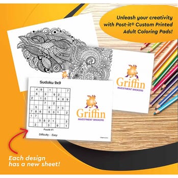Post-it® Custom Printed Adult Color Pads- 6 x 8