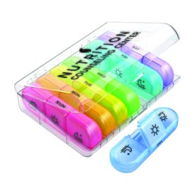 Clear/Rainbow Travel Pill Container