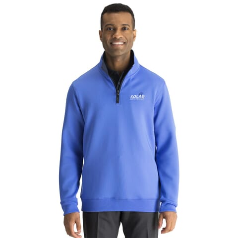 french blue quarter zip pullover for men and women with logo