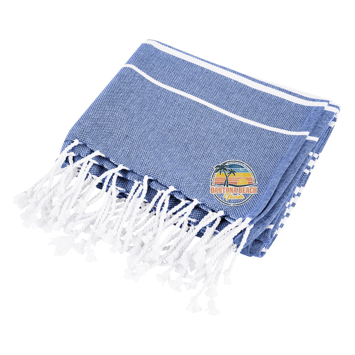 100% Recycled Cotton Beach Blanket With Tassel Fringe