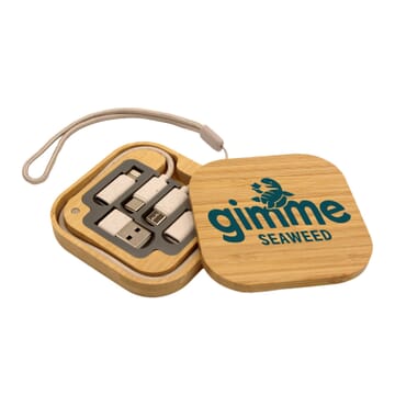 iPort Charging Cable Set with Bamboo Case