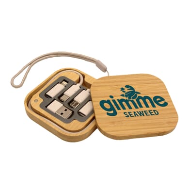 iPort Charging Cable Set with Bamboo Case