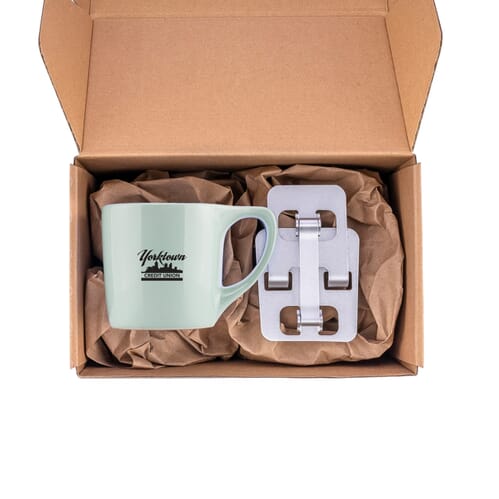 coffee mug and device holder gift set