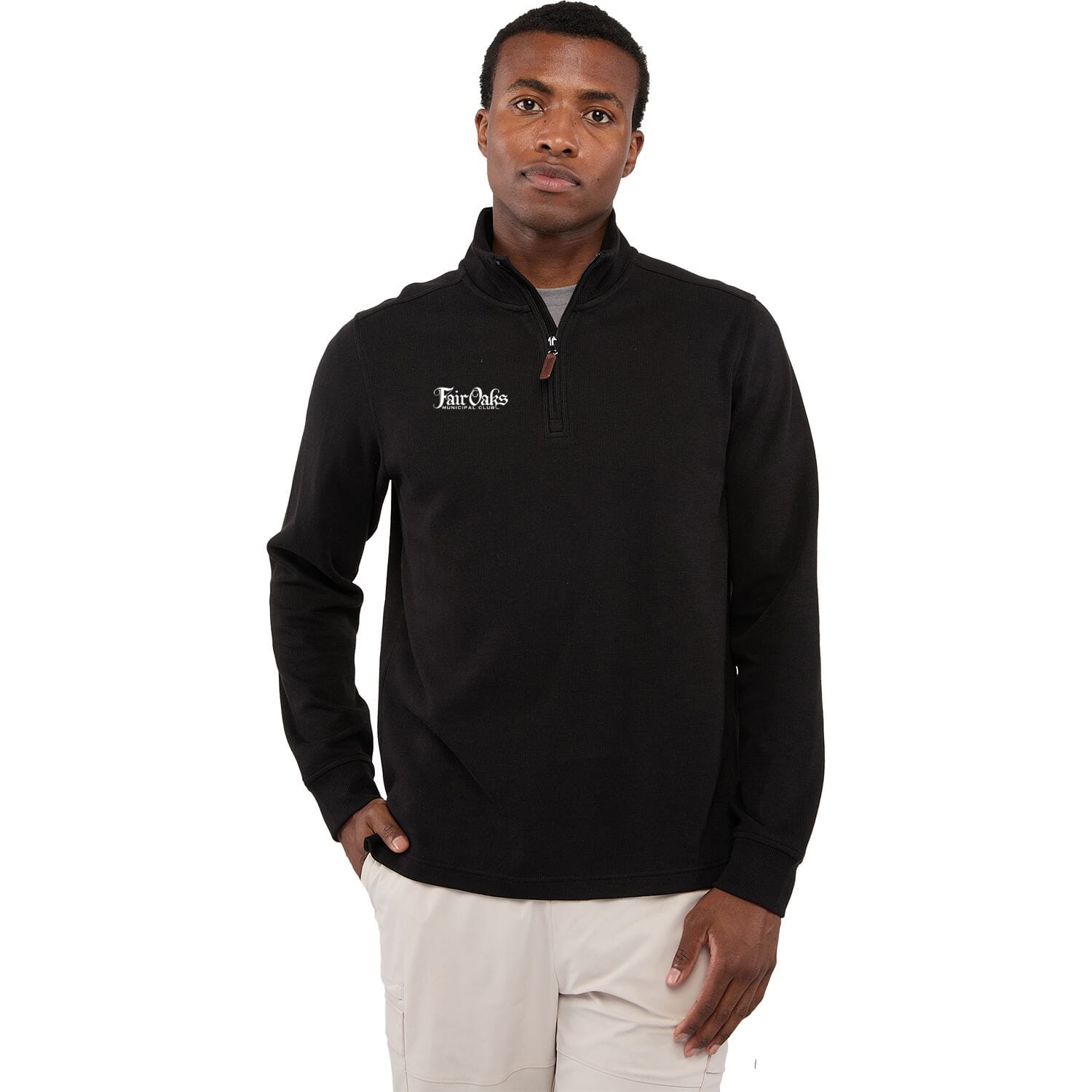 Men's HUDSON Eco Knit Quarter Zip Ribbed Sweater