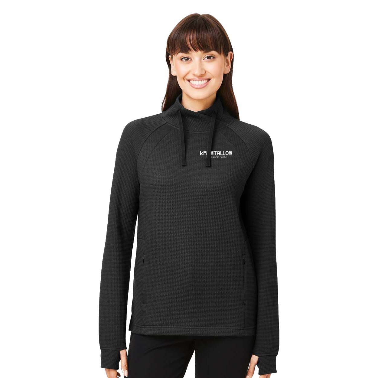Women's North End Rhythm Waffle Cross-Neck Pullover 