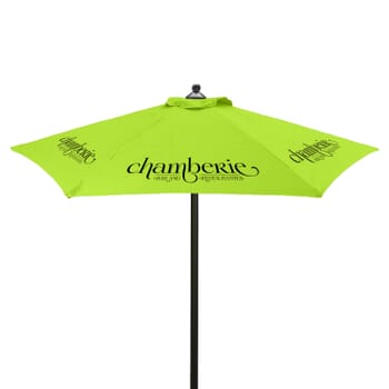 7' Steel Market RPET Umbrella - Six Panel Imprint