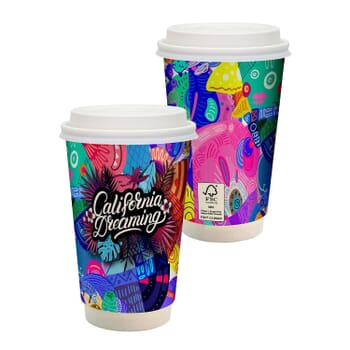 16 oz Full Color Paper Cup with Lid