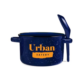 20 oz Campfire Ceramic Soup Bowl With Spoon