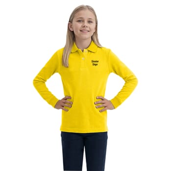 Youth Superblend Long Sleeve Pique Polo
